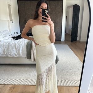 Elegant Cream Strapless two piece